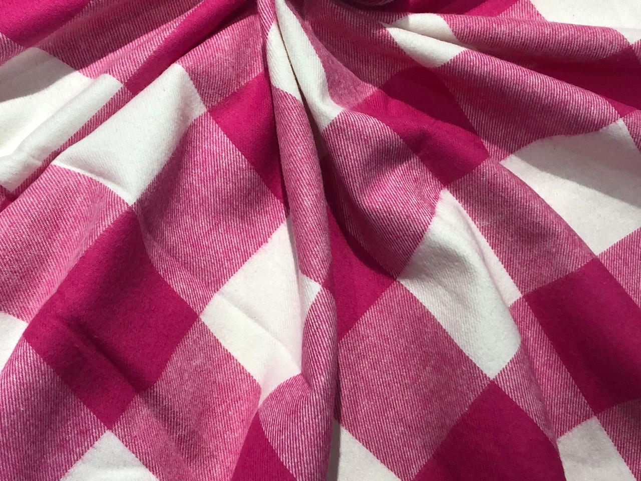 100% Cotton twill  plaids with  available in 2 colors BLACK / WHITE AND PINK/WHITE