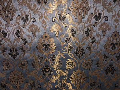 Silk Brocade fabric with  gold jacquard  BRO1018 available in 4 colors gold/lilac/grey and sea blue BRO1018
