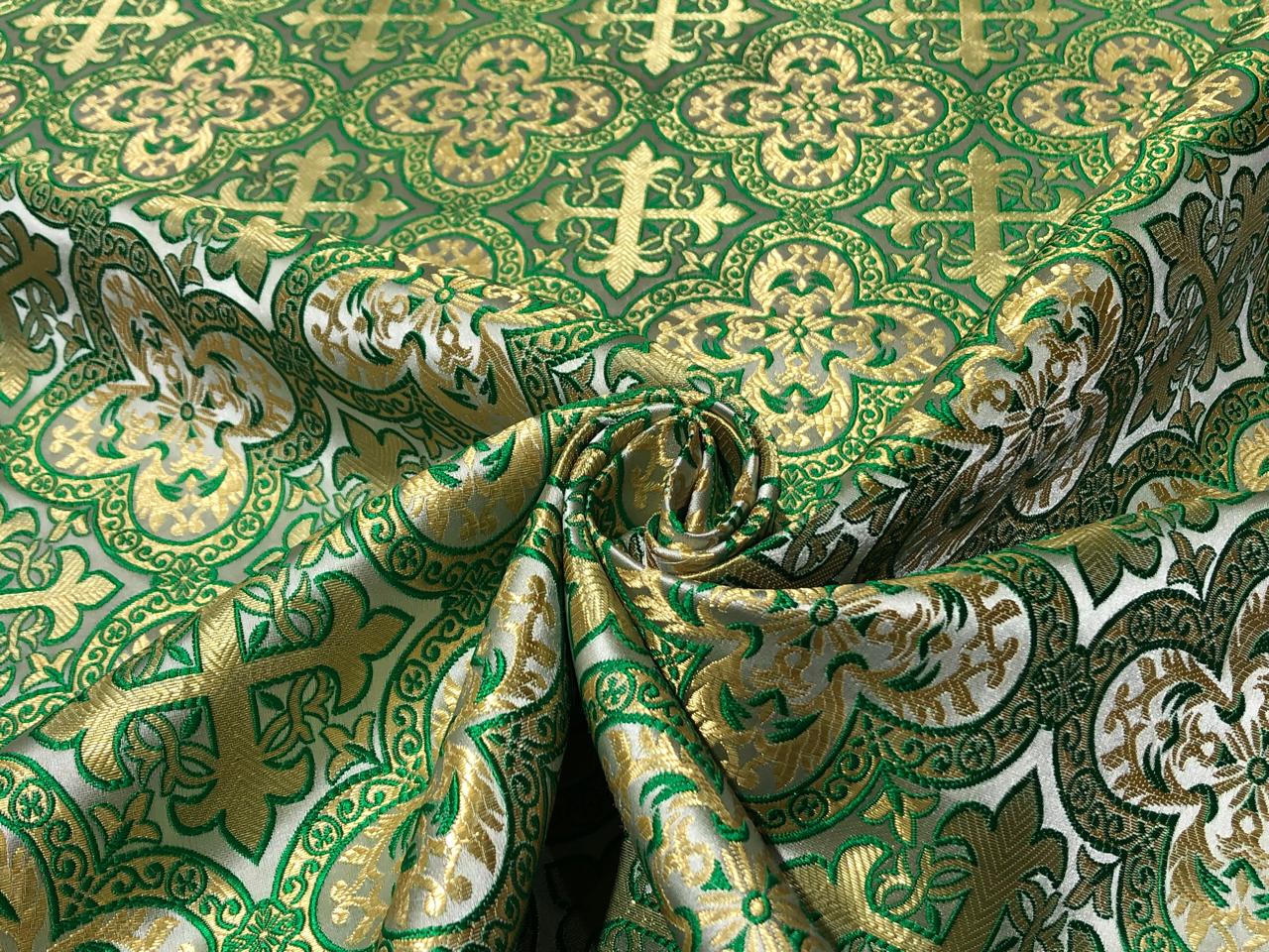 Brocade fabric VESTMENT 60" wide  available in 4 colors green/ blue/ red and purple BRO950