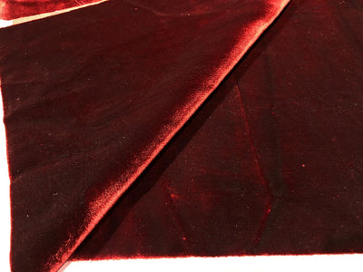 100% Silk  Velvet Fabric 58" wide BURGANDY color [16106]