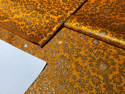 Silk Brocade Fabric MANGO  X ANTIQUE metallic gold Color 44" wide BRO949[6]