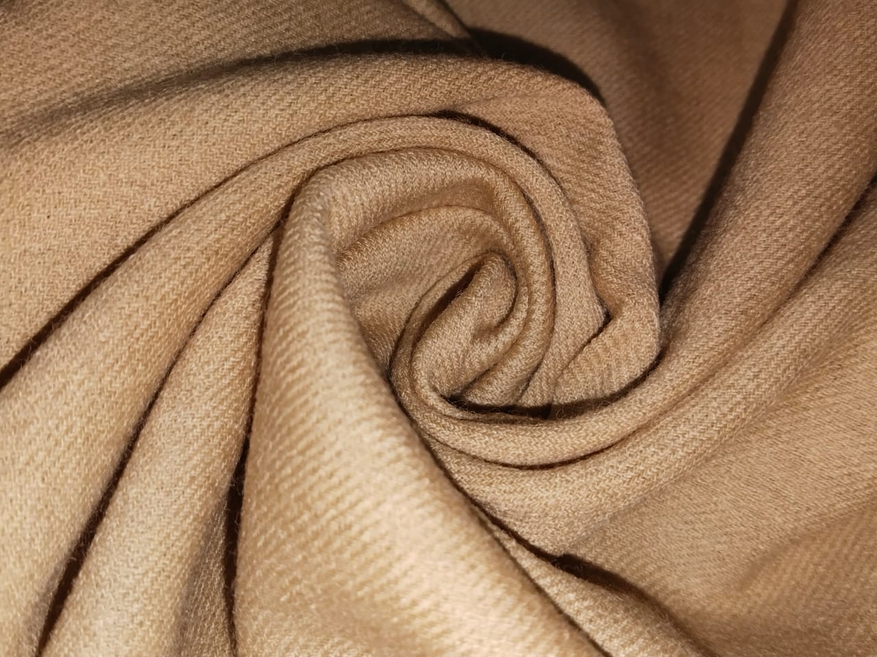 Silk X Wool Twill Fabric available in 3 colors white ivory, brown and camel