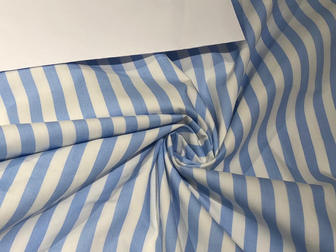 100% Cotton Poplin STRIPES  58" wide AVAILABLE IN 4 COLORS bright blue/sky blue/pink and baby blue