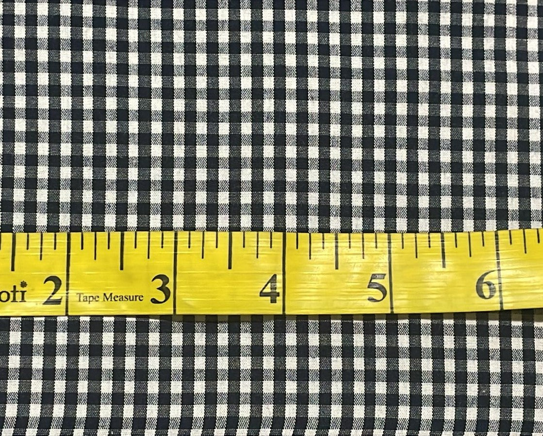 100 % Cotton YARN DYED PLAIDS 58" BLACK AND WHTE [16795]