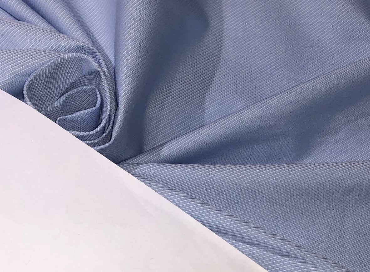 100% Cotton Italian Shirting 58" wide powder blue with fractional TWILL [16796]