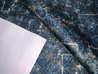 Silk Brocade fabric  TEAL ABSTRACT  Jacquard with subtle sequence 54" wide BRO942[4] option of buying a matching solid too .