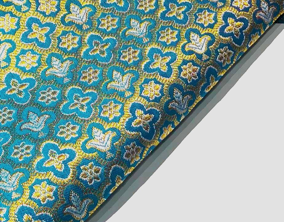 Brocade Fabric Jacquard x metallic gold Gold Color 44" WIDE BRO977 available in 7 colors bright pink , red,royal blue,teal,parrot green,mulberry and ivory