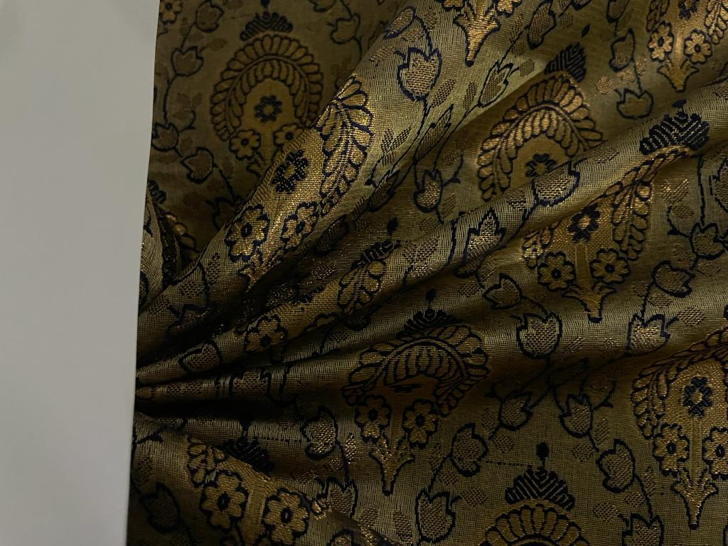 Silk Brocade fabric  44" wide available in 4 colors gold/orange/green and brown BRO901[1-4]