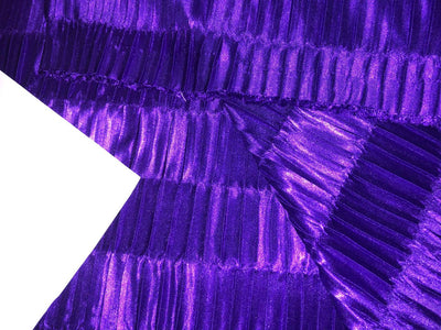 Satin boomerang pleated   fabric 58" wide available in 4 colors PURPLE /BLACK /NAVY and BLUE