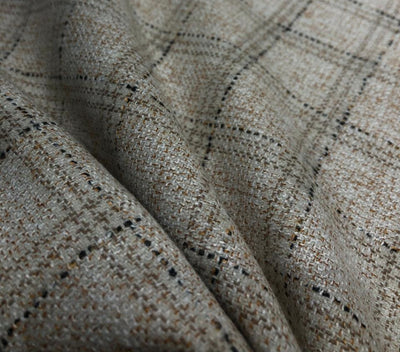 Suiting fabric made in Schöffel ,Italy WOOL X TWEED  cream and brown [16876]