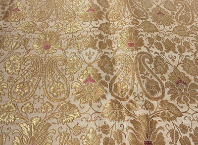 Brocade Heavy KING KHAB  Fabric Gold  x metallic  gold paisley  jacquard BRO985[2]