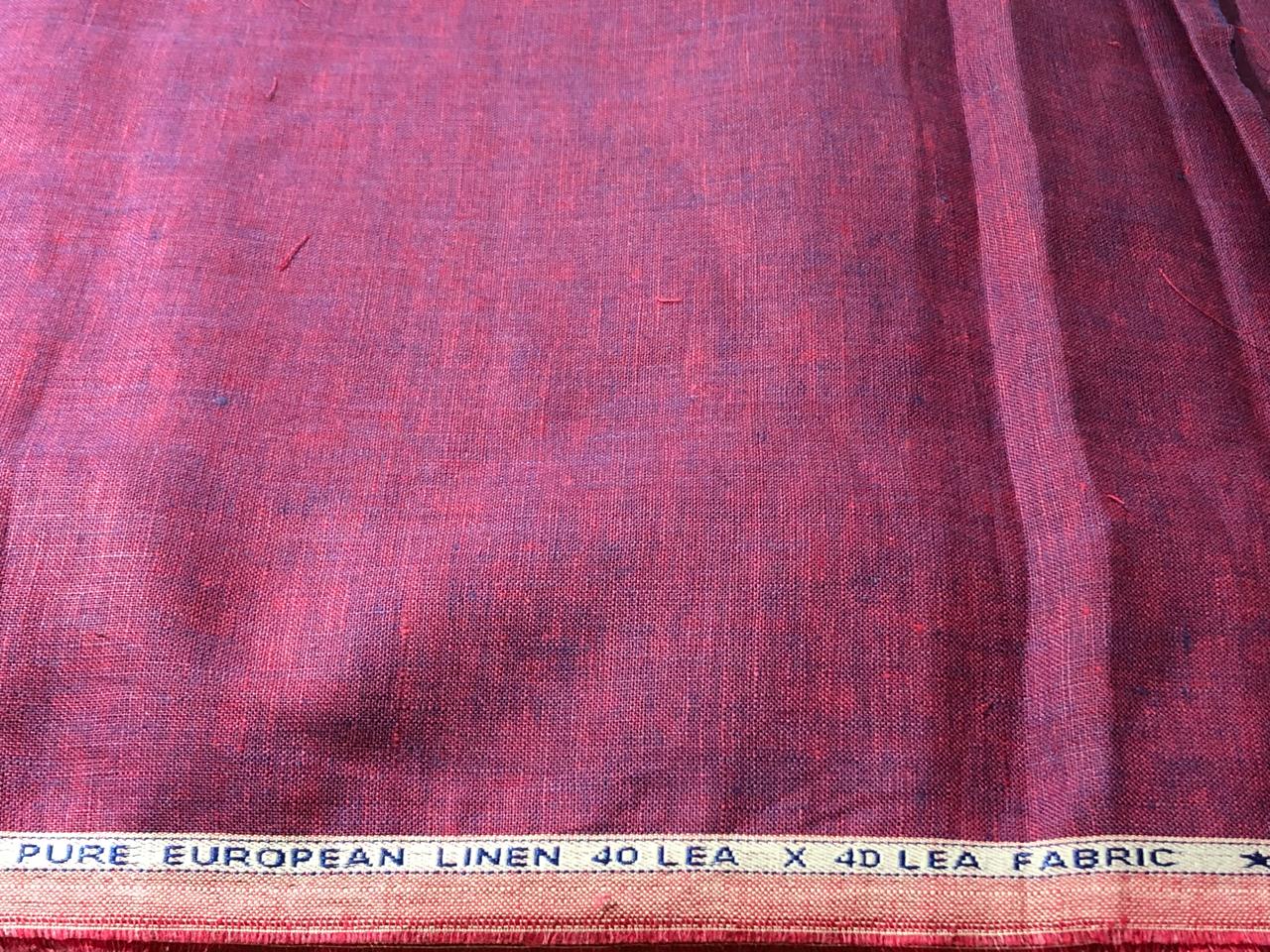 100% linen  40 LEA 58" wide available in 7 colors BRICK RED/INK BLUE/MOSS GREEN/BROWN/BLACK/PINKISH REDXBLUE/SAND/DARK MUSTARD AND HUNTER GREEN