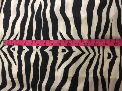 100% linen Floral digital print fabric 44" wide BLACK AND WHITE ANIMAL PRINT [16463]