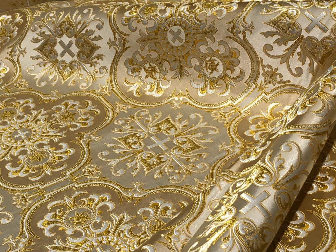 Brocade fabric VESTMENT 60" wide  available in 2 colors cream x gold and burgundy x gold and cream x gold BRO951