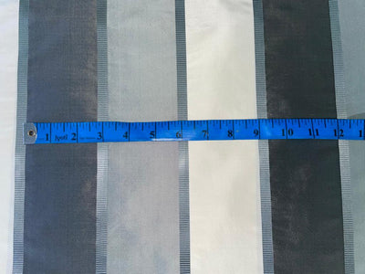 silk taffeta steel grey/ grey/ivory stripes 54" wide Taf#S67[1]