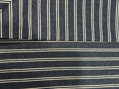 100% Cotton Denim STRIPES available in 2 different styles double stripe and single stripe [17175/76]