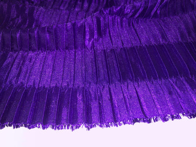 Satin boomerang pleated   fabric 58" wide available in 4 colors PURPLE /BLACK /NAVY and BLUE