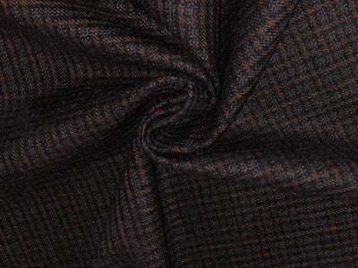 100% WOOL SUITING ENGLISH PLAIDS 58" wide TAN AND NAVY [16896]