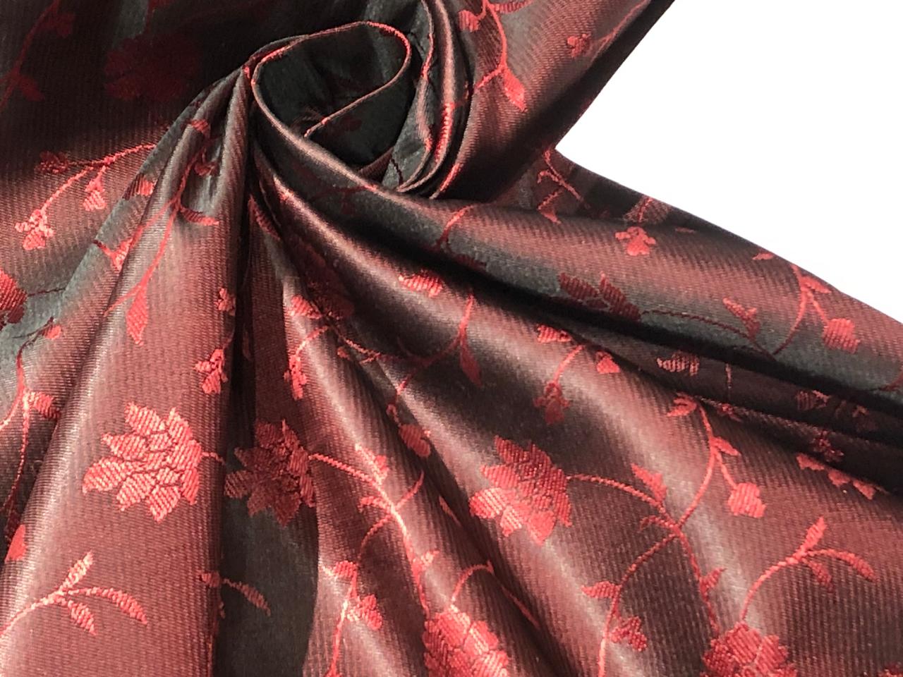 Silk Brocade  fabric~ satin 44" wide   jacquard available in 2 colors wine black and green black BRO102[1]/bro997[1/2]