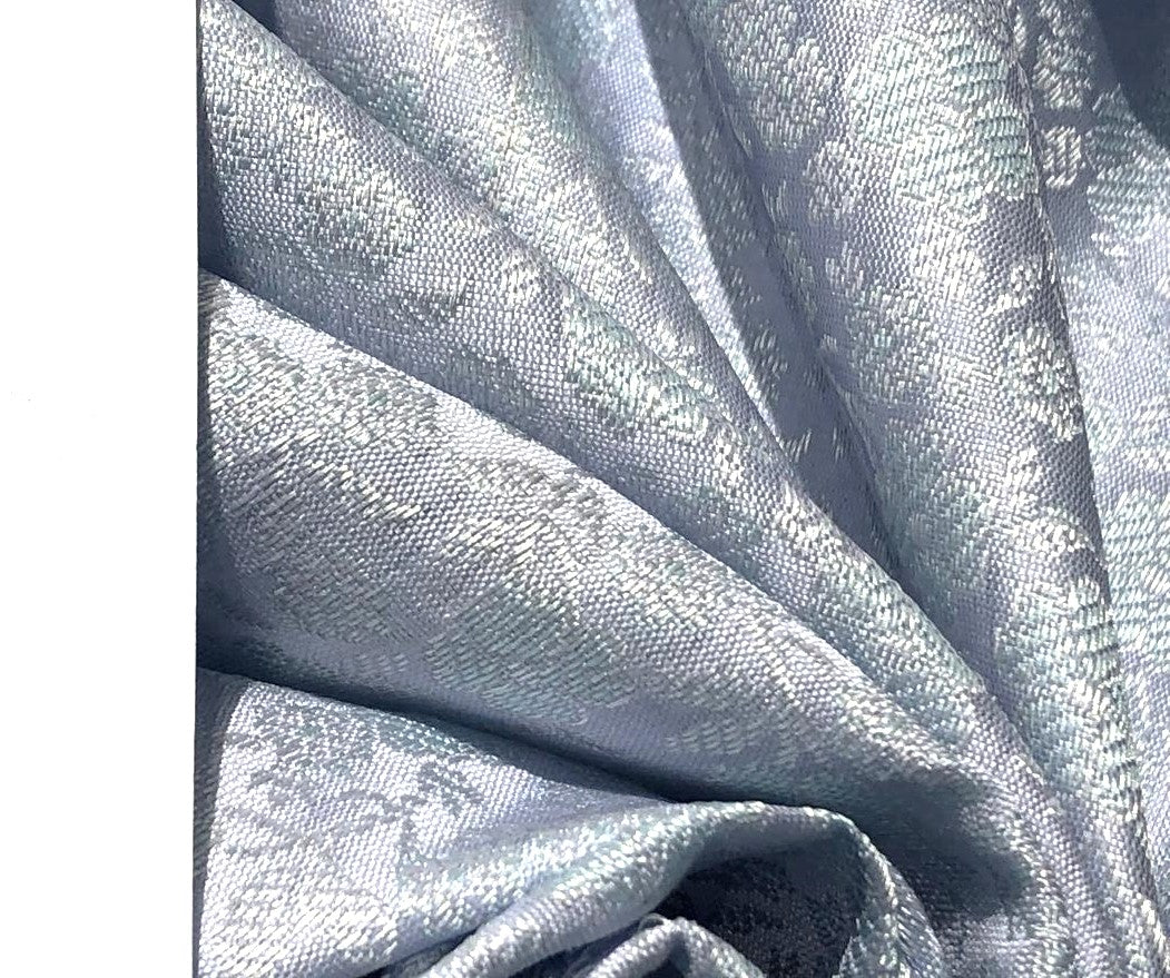 Silk Brocade fabric with floral vine  jacquard available in 2 colors dusty mint and Uranian blue BRO992