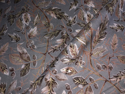 Premium Viscose Rayon fabric with foil print LEAFY VINES 58" wide available in TWO  colors WINE DEREK AND GREY