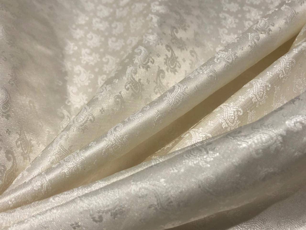 Silk Brocade fabric 44" wide SELF JACQUARD available in 2 colors pinkish peach and ivory BRO956[1/2]