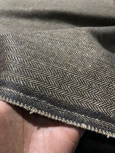 Tweed Suiting Heavy weight premium Fabric beige and brown Plaids 58" wide [12984]