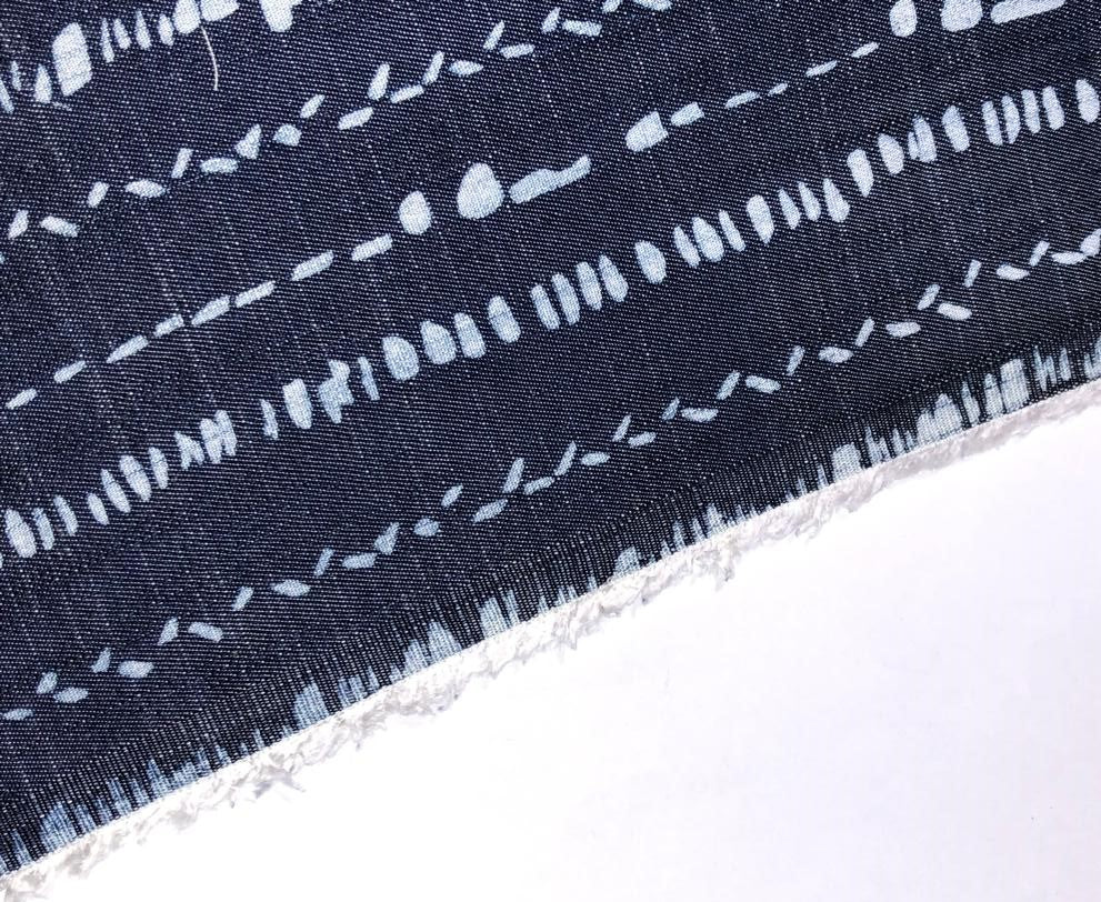 100% Cotton Denim  Fabric 58" wide ABSTRACT STRIPES [16744]