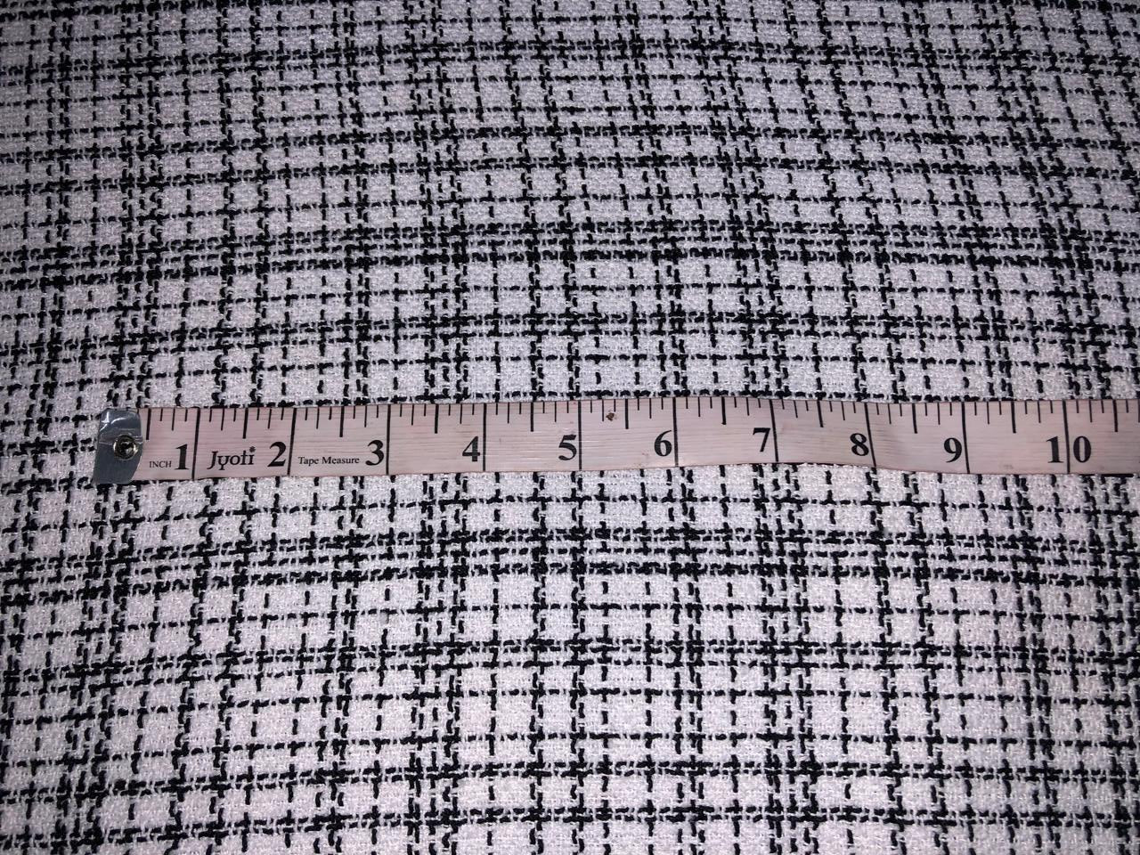 SUITING PLAIDS POLYESTER CREPE 58" BLACK AND WHITE [16892]