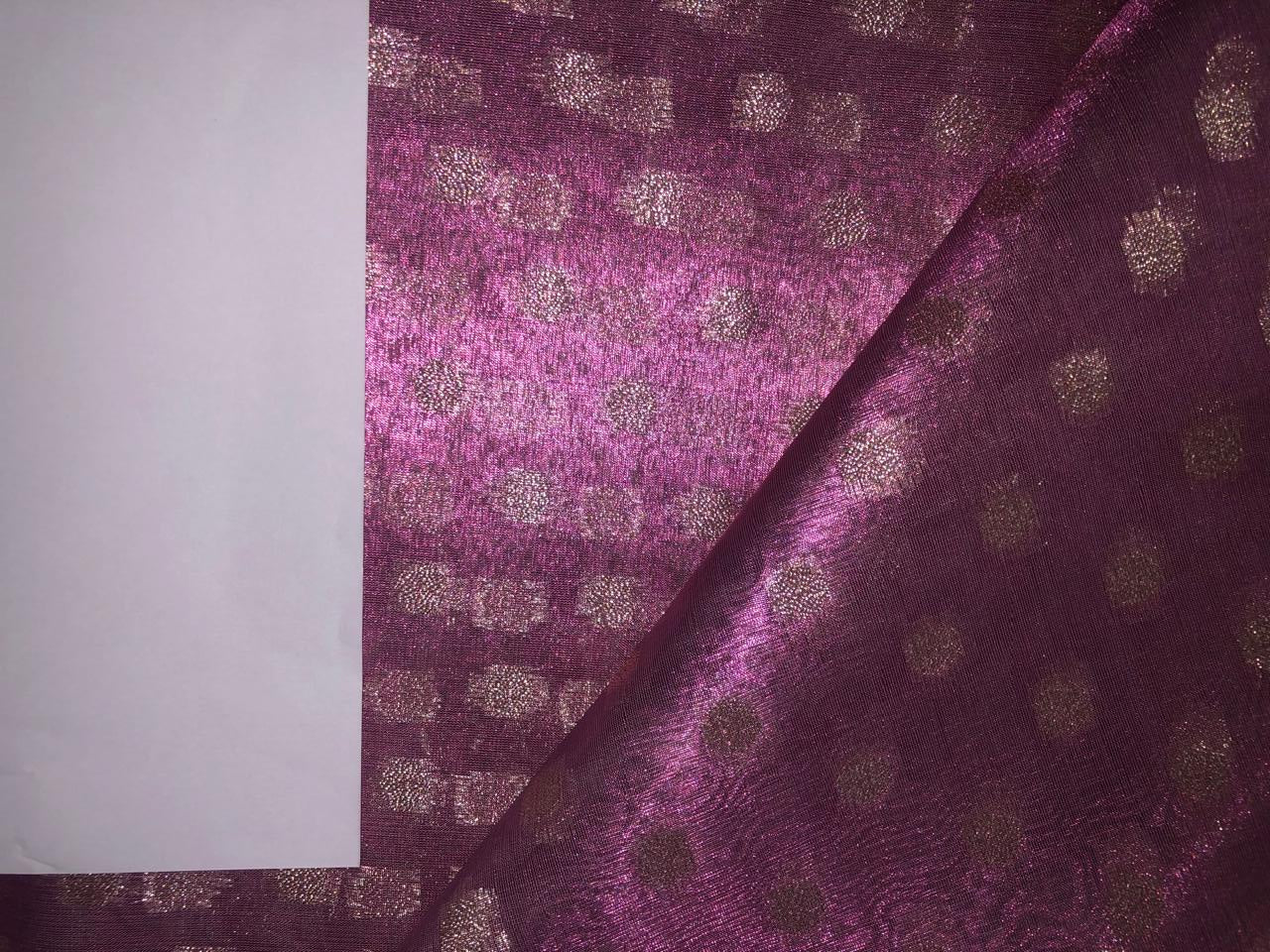 Silk metallic tissue organza fabric PINKISH LAVENDER MOTIF JACQUARD 44 INCHES WIDE available IN MATCHING CRUSH AND SOLID