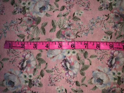 100% linen FLORAL digital print fabric 44" wide PEACH [15963]