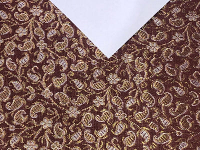 Silk Brocade fabric with subtle metallic gold jacquard paisleys available in 3 colors red , grey and burgandy  BRO989[4/5]