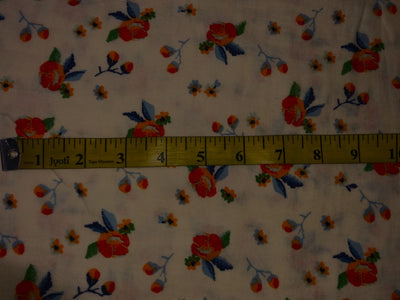 100% Cotton double cloth cotton print available in 4 different prints beach palms / blueish grey floral / pretty dainty pink orange floral AND dark ivory orange flower motif