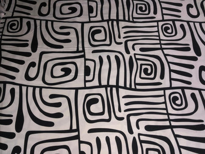 Rayon Twill white and black  abstract Printed fabric 58"wide [[16309]