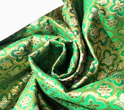 Brocade Fabric Jacquard x metallic gold Gold Color 44" WIDE BRO977 available in 7 colors bright pink , red,royal blue,teal,parrot green,mulberry and ivory