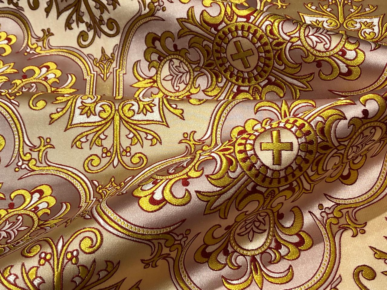 Brocade fabric VESTMENT 60" wide  available in 2 colors cream x gold and burgundy x gold and cream x gold BRO951