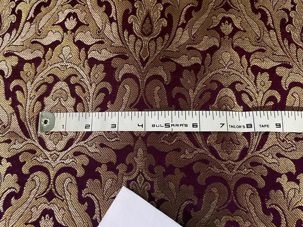 Silk Brocade fabric WINE X METALIC GOLD 44" wide BRO906[2]