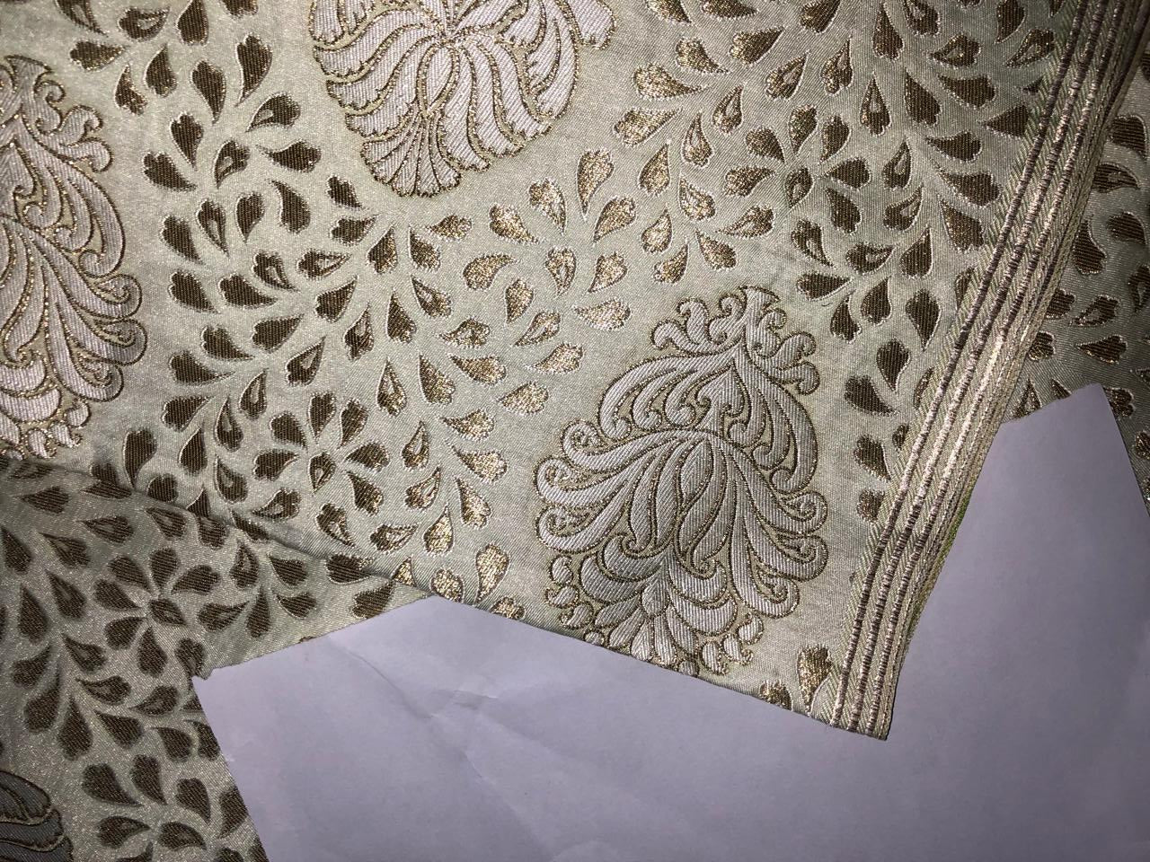 Brocade Heavy KING KHAB  Fabric GOLDEN CREAM WITH METALIC GOLD JACQUARD BRO983[3]