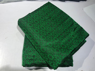 Silk Brocade Fabric Green X  Black color Vestment Design 44" wide BRO213[5]