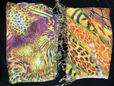 SCARVES/STOLES WITH FRINGES 70" X 27" available in 2 styles animal print and floral print