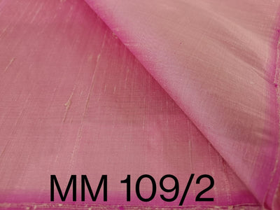 100% pure silk dupioni fabric dark pink x peach 44" wide with slubs MM109[2]