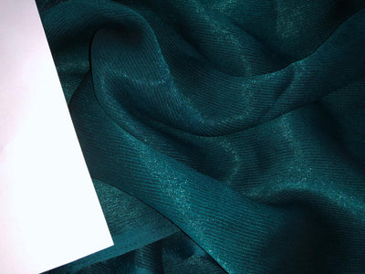 Georgette fabric -with self metallic lurex shimmer available in 2 shades  kingfisher green and green