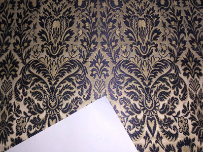 Silk Brocade fabric floral  jacquard  available in 2 colors gold with pink and blue / gold with red and grey BRO1005[1/2]