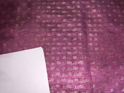 Silk metallic tissue organza fabric PINKISH LAVENDER MOTIF JACQUARD 44 INCHES WIDE available IN MATCHING CRUSH AND SOLID