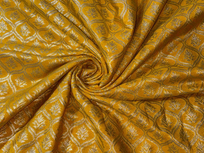 Brocade Fabric Mango Yellow x Gold Color 44" WIDE BRO978[1]/BRO524