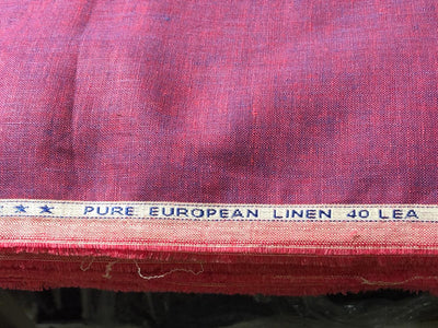 100% linen  40 LEA 58" wide available in 7 colors BRICK RED/INK BLUE/MOSS GREEN/BROWN/BLACK/PINKISH REDXBLUE/SAND/DARK MUSTARD AND HUNTER GREEN