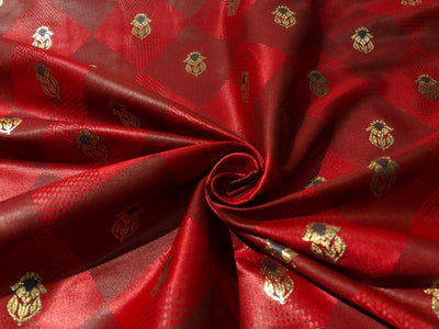 Silk Brocade  fabric~ satin 44" wide   jacquard BRO1003 available in 4 colors teal,pink,red and burgandy brown