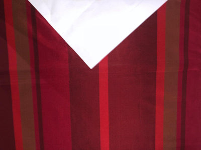 100% silk taffeta STRIPE dark wine, red and brown stripe TAFS139[18]