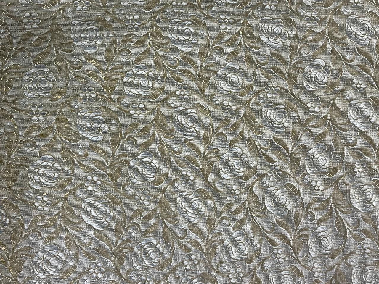 Brocade Fabric Jacquard x metallic gold Gold Color 44" WIDE available in 2 colors gold and silver BRO976