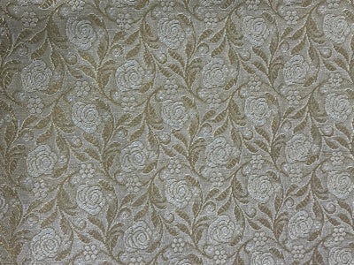 Brocade Fabric Jacquard x metallic gold Gold Color 44" WIDE available in 2 colors gold and silver BRO976